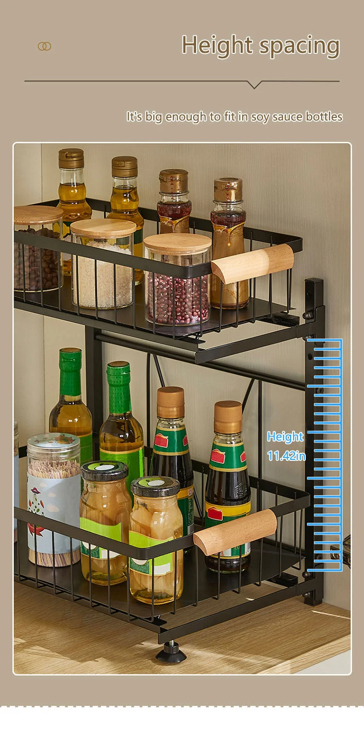 Metal Pull Out Cutlery Organizer For Cabinet