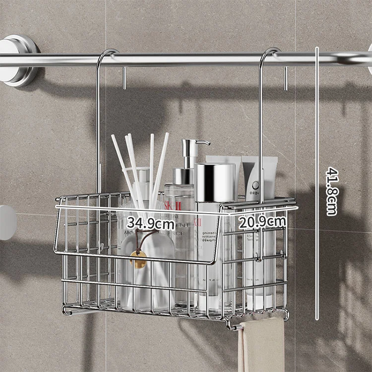 Removable Stainless Steel Bathroom Accessory Storage Rack